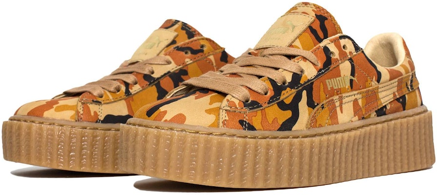 Women Fenty x Puma Suede Creepers Orange Camo 362341 01