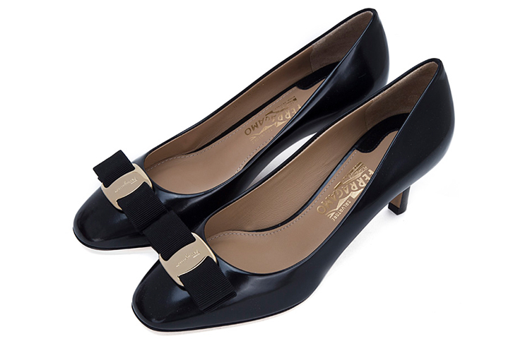 (W) FERRAGAMO 55 Series 'Black Leather Mid-Heel' 圖 3