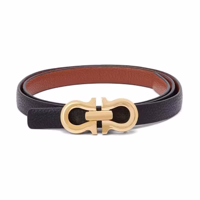 (Women) FERRAGAMO Black Calfskin Leather Belt - Stylish & Versatile. 776828