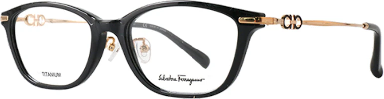 Order (Women) Ferragamo Black Optical Glasses, Alphabet Detail, Irregular Frame. SF2900A 001