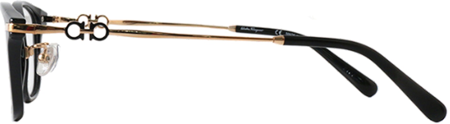 (W) Ferragamo 黑色光学眼镜,字母细节,不规则镜框。 SF2900A 001 Shop (W) Ferragamo 黑色光学眼镜,字母细节,不规则镜框。 SF2900A 001