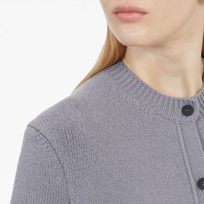 (W) FERRAGAMO 2023秋冬灰色长袖针织开衫休闲毛衣. 767364 Sizing (W) FERRAGAMO 2023秋冬灰色长袖针织开衫休闲毛衣. 767364