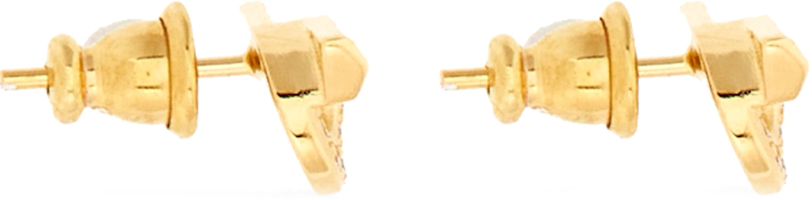 (W) 페라가모 골드 브래스 글라스 크리스탈 스터드 이어링 파베 디테일. 760700770442 Lookbook (W) 페라가모 골드 브래스 글라스 크리스탈 스터드 이어링 파베 디테일. 760700770442