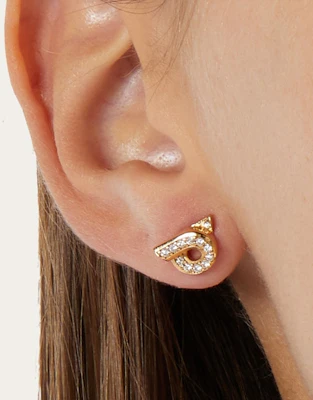 (W) 페라가모 골드 브래스 글라스 크리스탈 스터드 이어링 파베 디테일. 760700770442 Shop (W) 페라가모 골드 브래스 글라스 크리스탈 스터드 이어링 파베 디테일. 760700770442