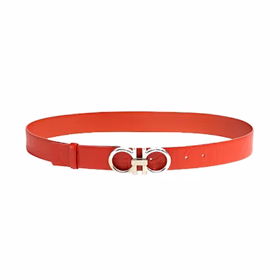 (Women) FERRAGAMO Leather Belt - Stylish Simple Design, 3.5cm Wide. 23B663-0724841