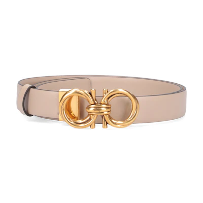 (Women) FERRAGAMO Leather Belt 2.5cm - Sweet and Elegant Smooth Buckle. 759461006