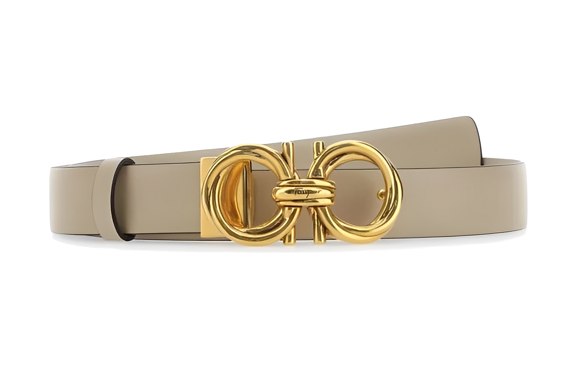 (Women) Ferragamo  Leather Belt with Logo Buckle - Black, 2.5cm Width. 230118759461DAINO