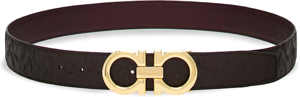 (Women) Ferragamo Logo Calfskin Leather Belt in Dark Brown, 3.5CM Wide 0770651 (Women) Ferragamo Logo Calfskin Leather Belt in Dark Brown, 3.5CM Wide 0770651