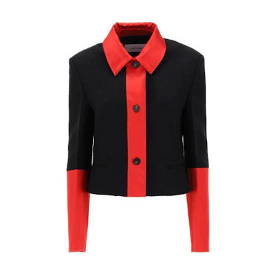 (Women) FERRAGAMO Red Tailored Long-Sleeve Jacket with Button Closure. 13C5520763653