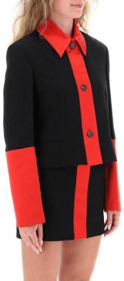 (W) 페라가모 레드 버튼 클로저 테일러드 긴소매 자켓. 13C5520763653 Lookbook (W) 페라가모 레드 버튼 클로저 테일러드 긴소매 자켓. 13C5520763653