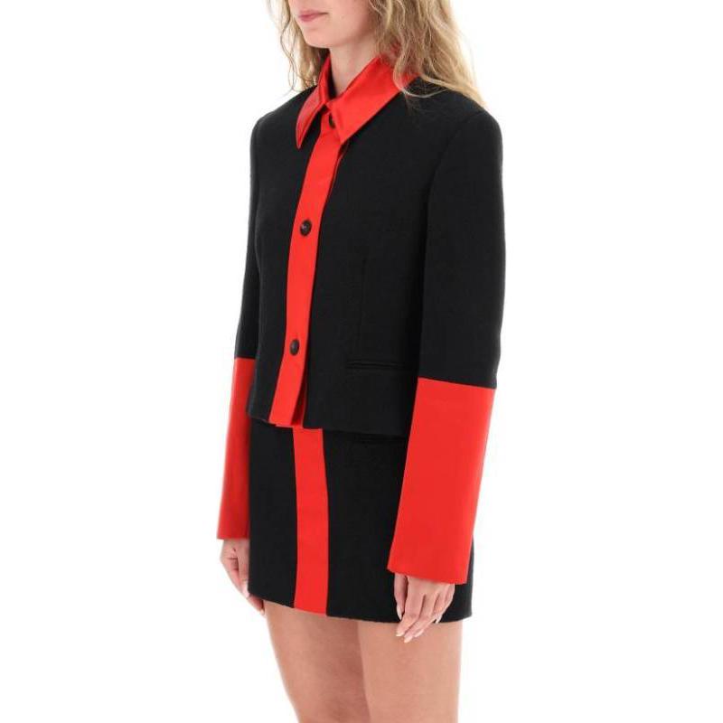 Purchase (W) 페라가모 레드 버튼 클로저 테일러드 긴소매 자켓. 13C5520763653