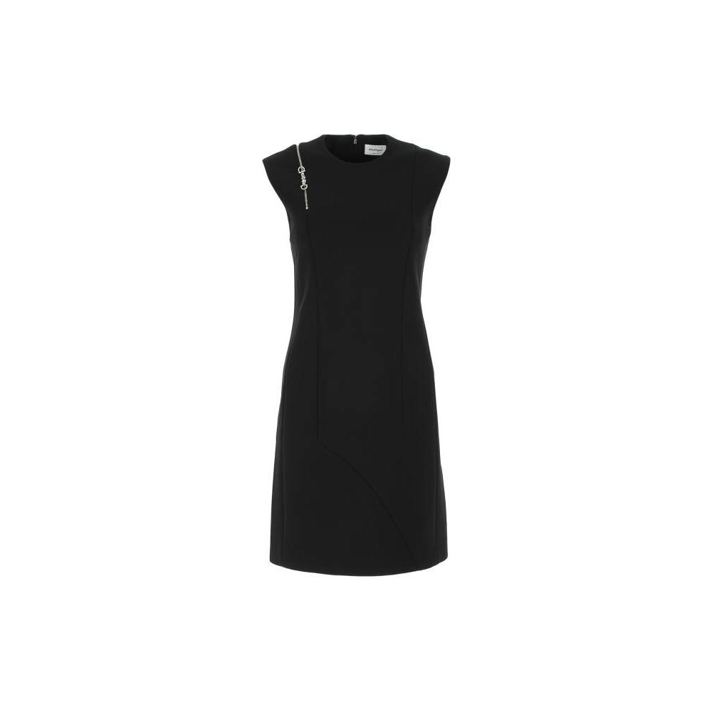(Women) FERRAGAMO  Sleeveless Black Dress with Back Zipper Design. 135126749058