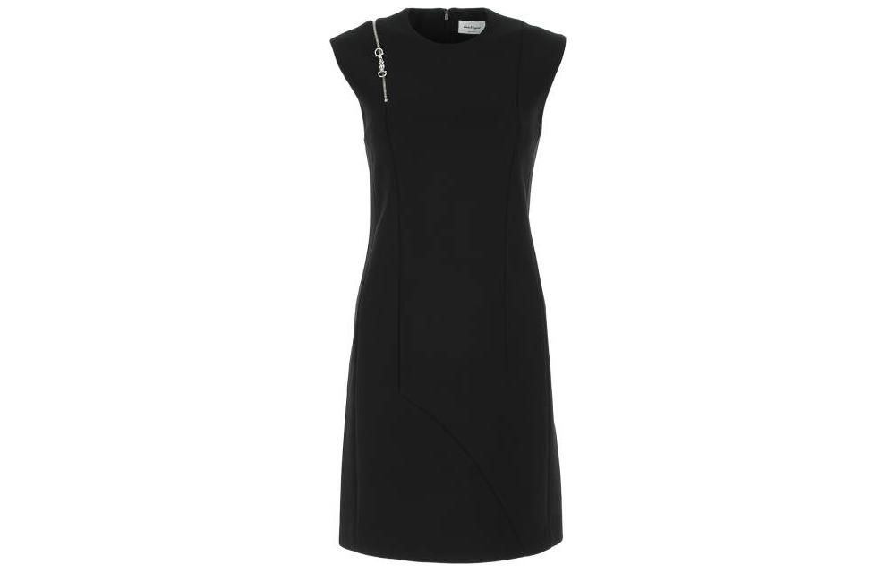 Order (W) FERRAGAMO Gaun Hitam Tanpa Lengan dengan Rekaan Zip Belakang. 135126749058