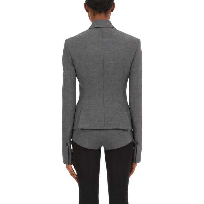 Purchase (W) 페라가모 슬림 핏 그레이 싱글 버튼 블레이저 긴팔. 766728
