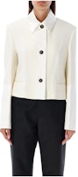 (Women) Ferragamo White Solid Color Long Sleeve Jacket with Single Button. 13C552763654179 (Women) Ferragamo White Solid Color Long Sleeve Jacket with Single Button. 13C552763654179
