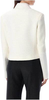 (W) Ferragamo 白色纯色单扣长袖外套. 13C552763654179 Lookbook (W) Ferragamo 白色纯色单扣长袖外套. 13C552763654179