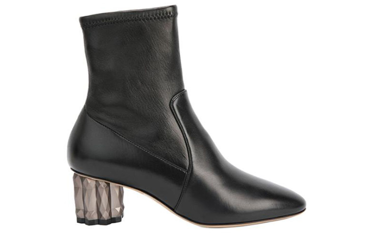 Order (W) FERRAGAMO Sepatu Boot Tumit Berlian Hitam 01Q079-715412