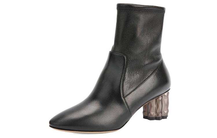 Lookbook (W) FERRAGAMO Sepatu Boot Tumit Berlian Hitam 01Q079-715412