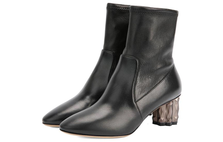 Purchase (W) FERRAGAMO Sepatu Boot Tumit Berlian Hitam 01Q079-715412