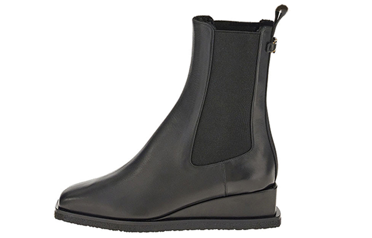 Buy Ferragamo 菲拉格慕 鞋頭略呈方形穿脫輕鬆經典百搭踝靴 女款 黑色