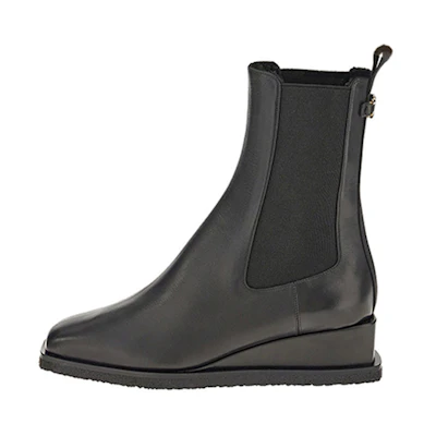 (W) FERRAGAMO Ankle Boots 'Classic Black Square-Toe'