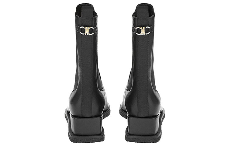 (W) FERRAGAMO Ankle Boots 'Classic Black Square-Toe' 圖 3