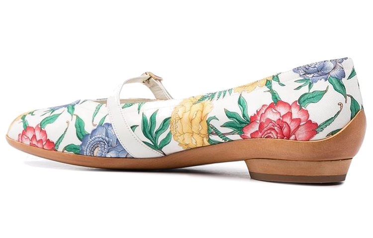 (W) FERRAGAMO Audrey 'Rose Print Leather Ballet' 圖 4