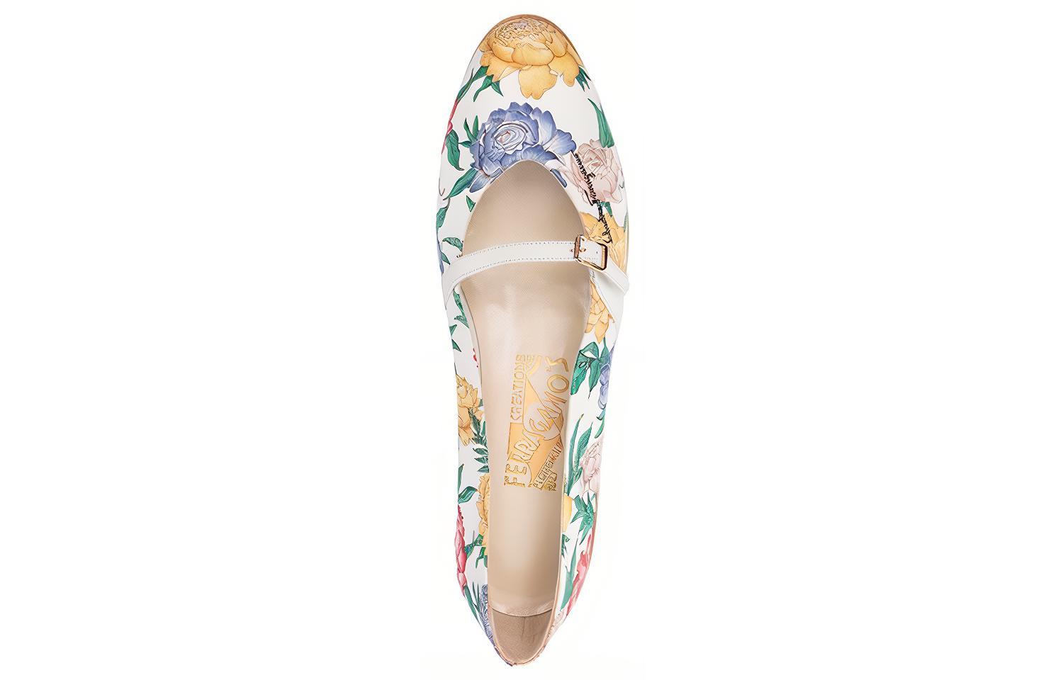 (W) FERRAGAMO Audrey 'Rose Print Leather Ballet' 圖 5