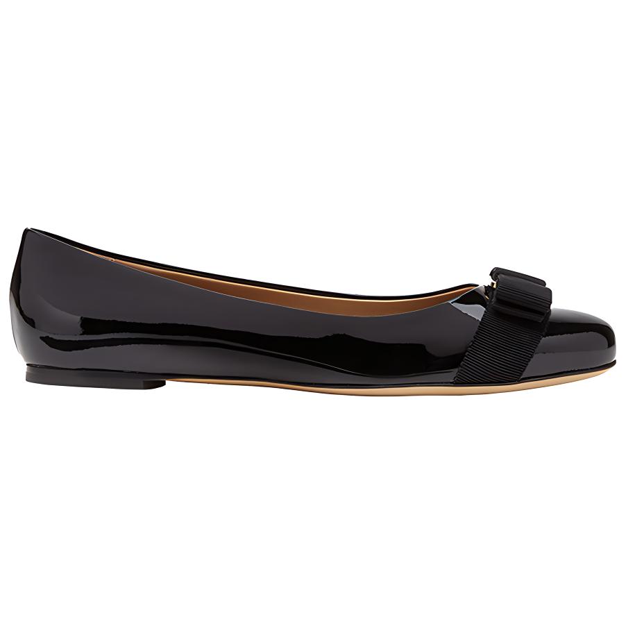 Order (W) FERRAGAMO Bailarinas 'Cuero Charol Negro' 574556