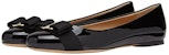 (W) FERRAGAMO Kasut Flat Balerina 'Kulit Berkilat Hitam' 574556