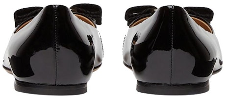 Shop (W) FERRAGAMO Sepatu Balet 'Kulit Hitam Mengilap' 574556