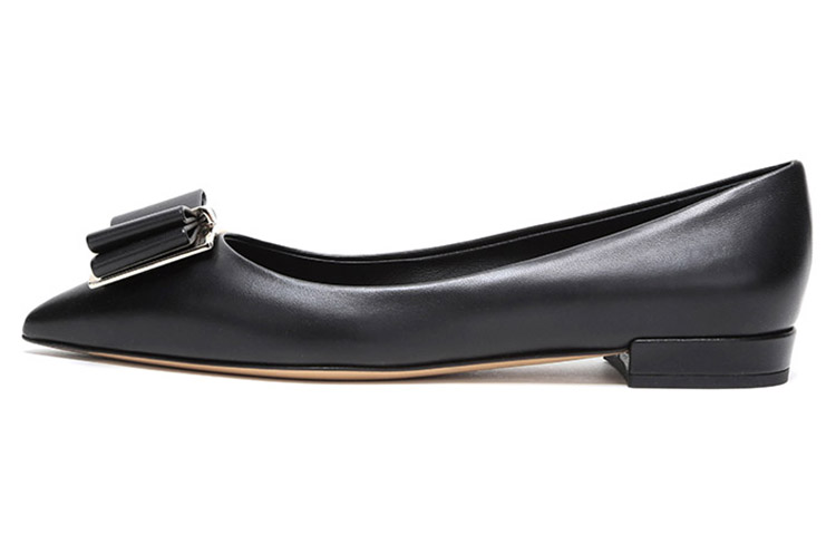 (Women) FERRAGAMO Ballet Flat 'Double Bow Black' 01P335-704646