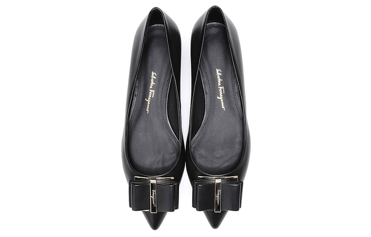 Shop (W) FERRAGAMO Bailarinas 'Double Bow Black' 01P335-704646