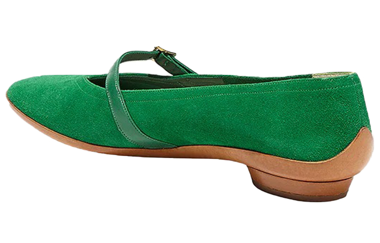 (W) FERRAGAMO Ballet Flat 'Green Suede' 圖 4