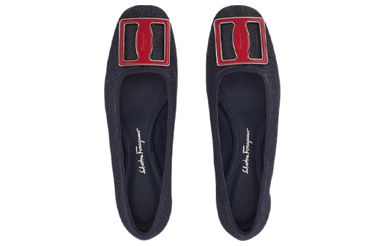 (W) FERRAGAMO Ballet Flat 'Hand-Painted Buckle Blue' 圖 4