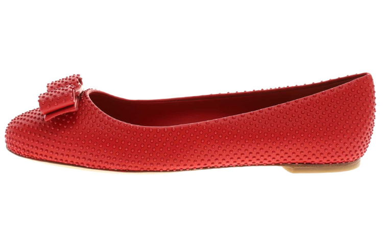 (W) FERRAGAMO Ballet Flat 'Red Leather'