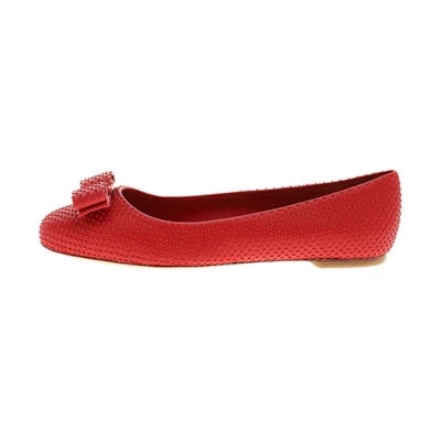(W) FERRAGAMO Ballet Flat 'Red Leather'
