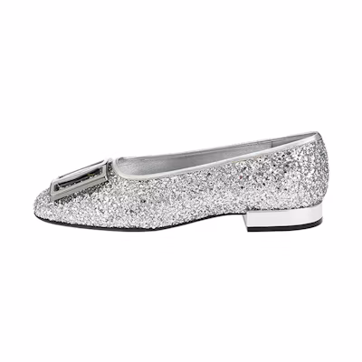 (W) FERRAGAMO Ballet Flat 'Silver'