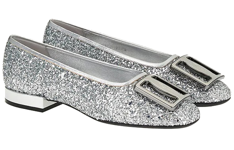 (W) FERRAGAMO Ballet Flat 'Silver' 圖 2