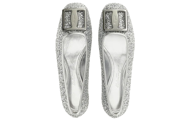 (W) FERRAGAMO Ballet Flat 'Silver' 圖 3