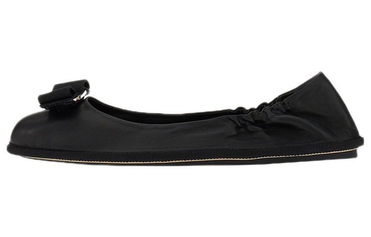 (Women) FERRAGAMO Ballet Flats 'Black Leather' 01D973-756654