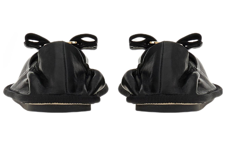 Shop Ferragamo 費拉格謨 皮革芭蕾舞平底鞋 女款 黑色