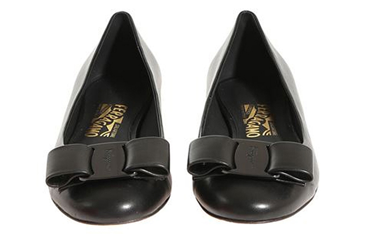 (W) FERRAGAMO Ballet Flats 'Black Patent Bow' 圖 4