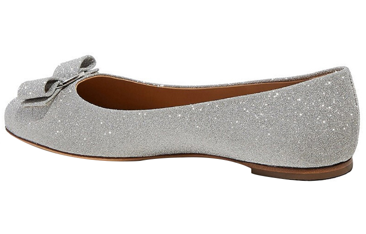 (W) FERRAGAMO Ballet Flats 'Grey Glitter Bow' 圖 4