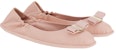 (W) FERRAGAMO Kasut Rata Ballet 'Kulit Merah Jambu' 01D973-756656