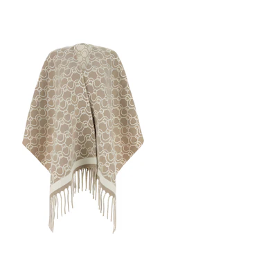 (Women) FERRAGAMO Beige Logo Print Shawl. 320797770244