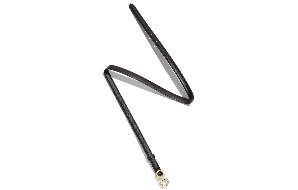 Lookbook (W) FERRAGAMO Tali Pinggang Kulit Hitam dengan Logo - Lebar 1.5cm 23B224-0675180