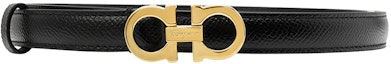 Purchase (W) FERRAGAMO Tali Pinggang Kulit Hitam dengan Logo - Lebar 1.5cm 23B224-0675180