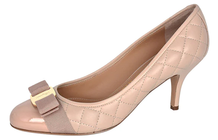 Order (W) FERRAGAMO Chaussures à Talon Beige Noeud-Papillon 01N674-702229