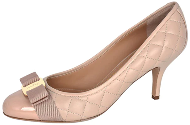(W) FERRAGAMO Chaussures à Talon Beige Noeud-Papillon 01N674-702229 Order (W) FERRAGAMO Chaussures à Talon Beige Noeud-Papillon 01N674-702229
